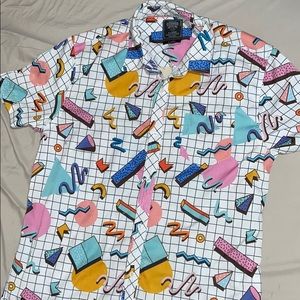 Button down 90s party shirt